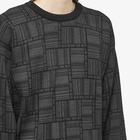 VTMNTS Men's Barcode Monogram Crew Knit in Black/Black