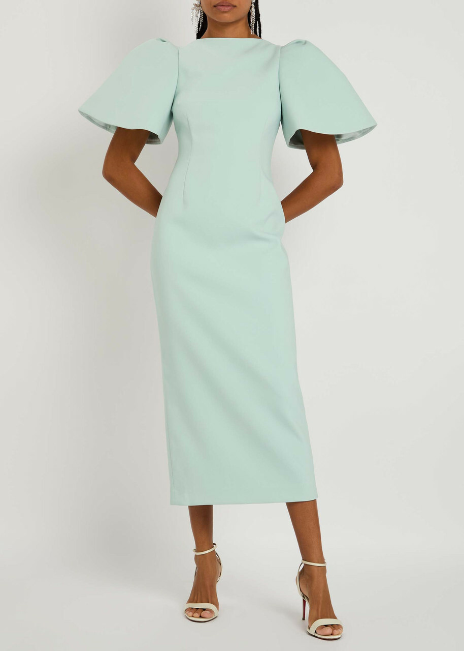 Solace London Lora Crepe Midi Dress Light Blue