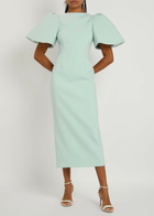 Solace London Lora Crepe Midi Dress Light Blue