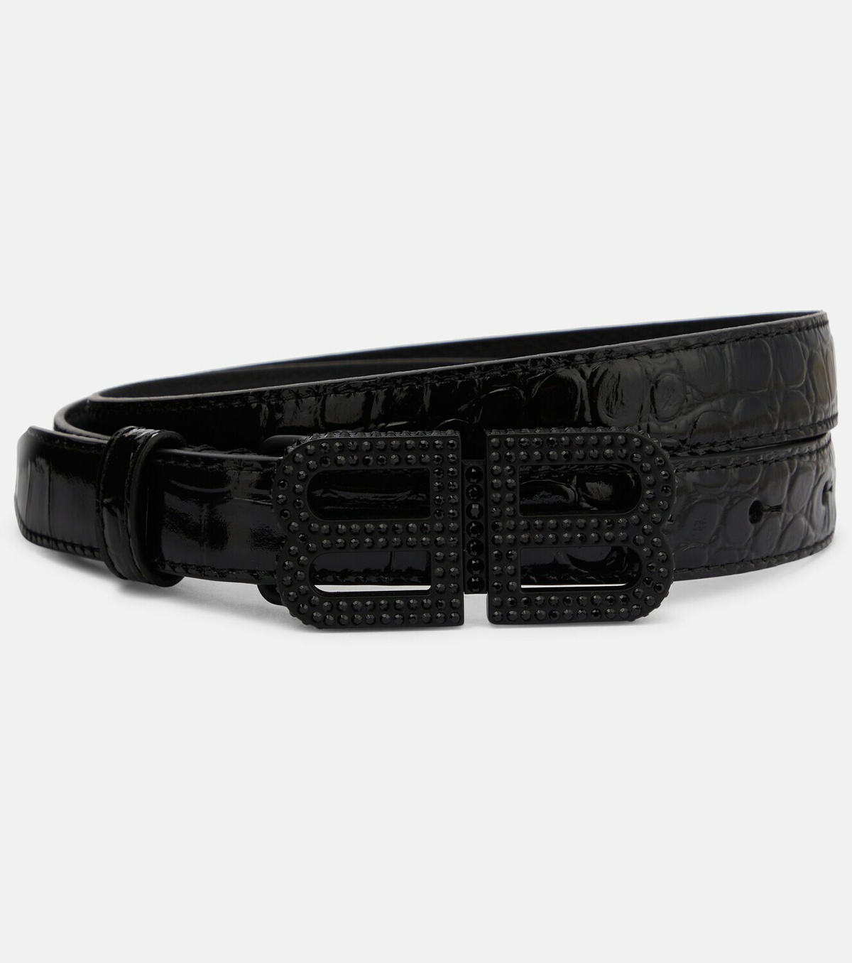 【関税&送料込】Balenciaga Black Leather Bb Belt Women's Bb Thin Belt in Black | Balenciaga US