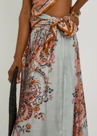 Zimmermann Aster Scarf Printed Silk Midi Skirt Blue