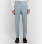 Richard James - Sky-Blue Hyde Slim-Fit Mélange Wool-Hopsack Suit Trousers - Sky blue