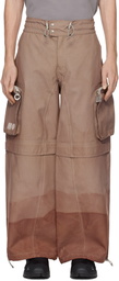 Charlie Constantinou SSENSE Exclusive Brown 66°North Edition Dyed Zip-Off Reflective Cargo Pants