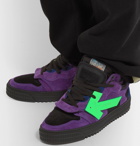 Off-White - Off-Court Suede and Leather Sneakers - Purple