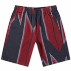 Needles Men's Kimono Jacquard Basketball Short in Red Arrow