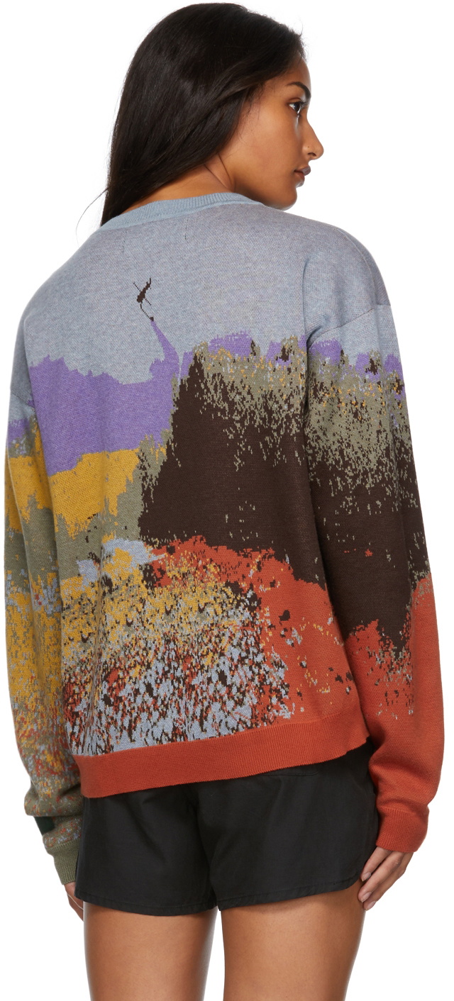 Reese Cooper Western Wildfires Jacquard Jumper In Blue