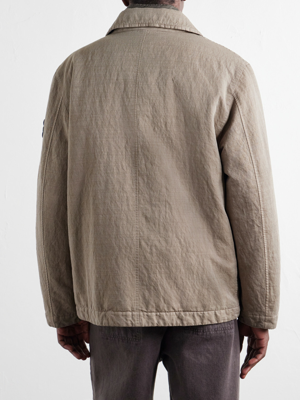 Stone Island - Garment-Dyed Cotton-TC-Blend Padded Twill Jacket - Brown