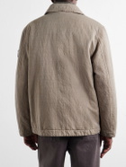 Stone Island - Garment-Dyed Cotton-TC-Blend Padded Twill Jacket - Brown