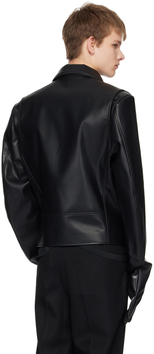 Doublet Black Glove Sleeve Rider's Leather Jacket Doublet