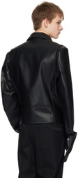 Doublet Black Glove Sleeve Rider's Leather Jacket