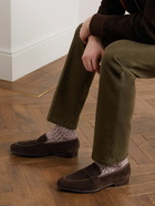 George Cleverley - Owen Suede Penny Loafers - Brown