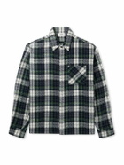 CELINE - Checked Cashmere Overshirt - Blue