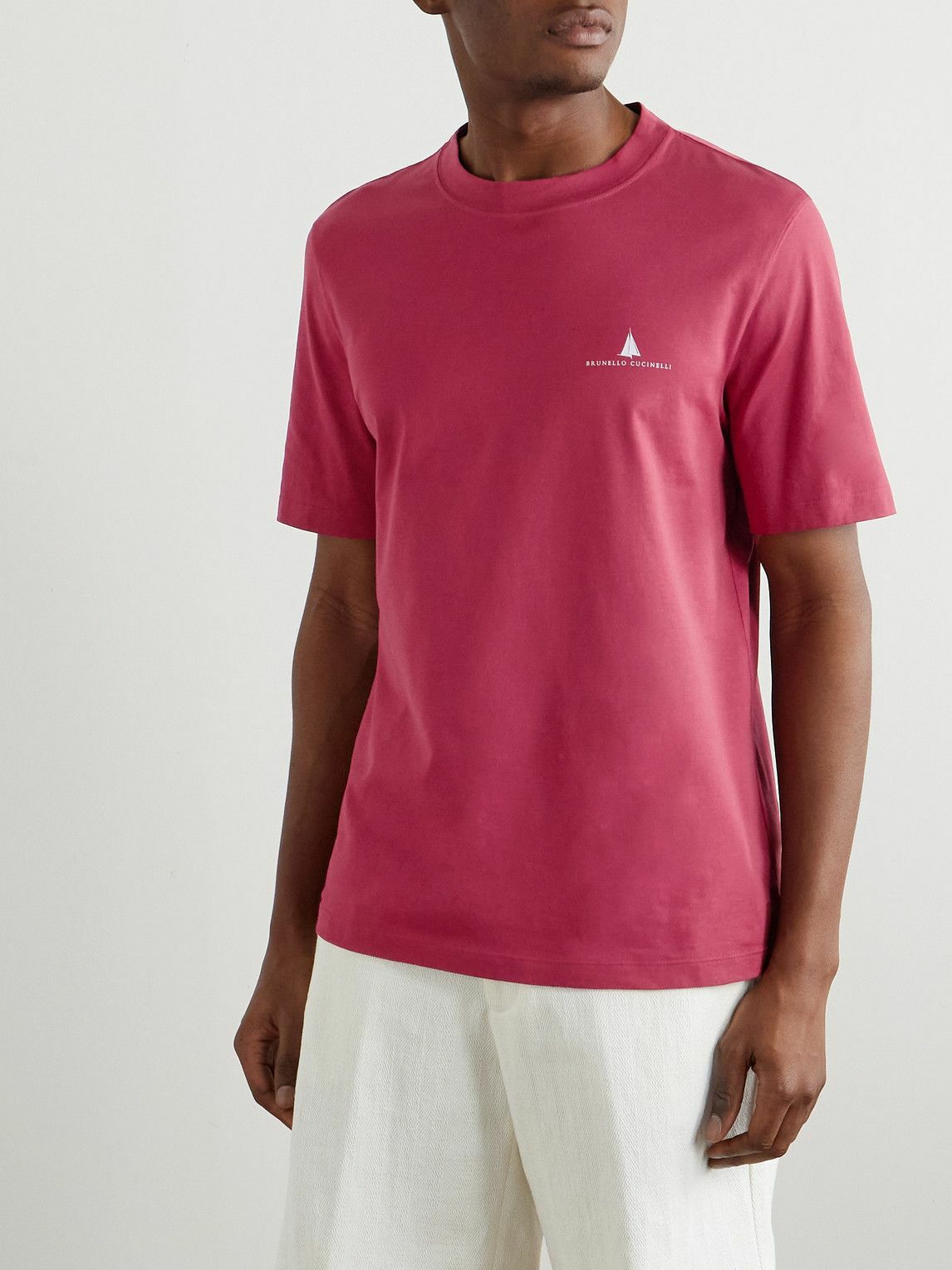 Brunello Cucinelli - Slim-Fit Logo-Print Cotton-Jersey T-Shirt