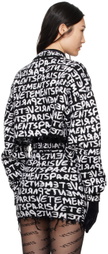 VETEMENTS Black & White Intarsia-Logo Sweater
