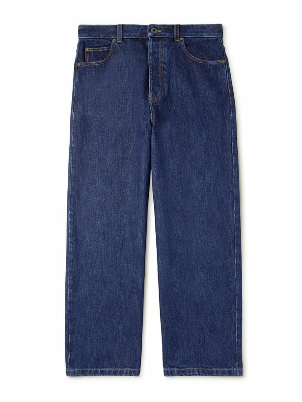 Photo: LOEWE - Wide-Leg Logo-Appliquéd Jeans - Blue