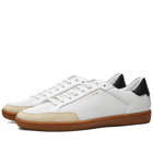 Saint Laurent Men's SL-10 Court Leather Sneakers in White Black