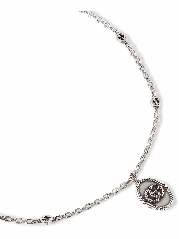 Photo: GUCCI - Burnished Sterling Silver Pendant Necklace