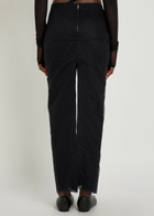 Rick Owens Sliced Tulle Midi Skirt Black