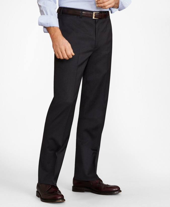 Photo: Brooks Brothers Men's Flex Madison-Fit Wool Trousers | Charcoal