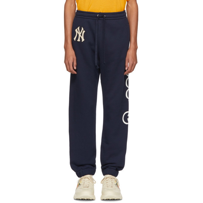 Photo: Gucci Navy NY Yankees Edition Patch Lounge Pants