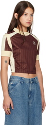 AMBUSH Brown Striped Jersey Rib T-shirt