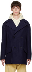 Marni Navy Double-Breasted Peacoat