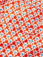 Anderson & Sheppard - Slim-Fit Straight-Leg Mid-Length Printed Swim Shorts - Orange