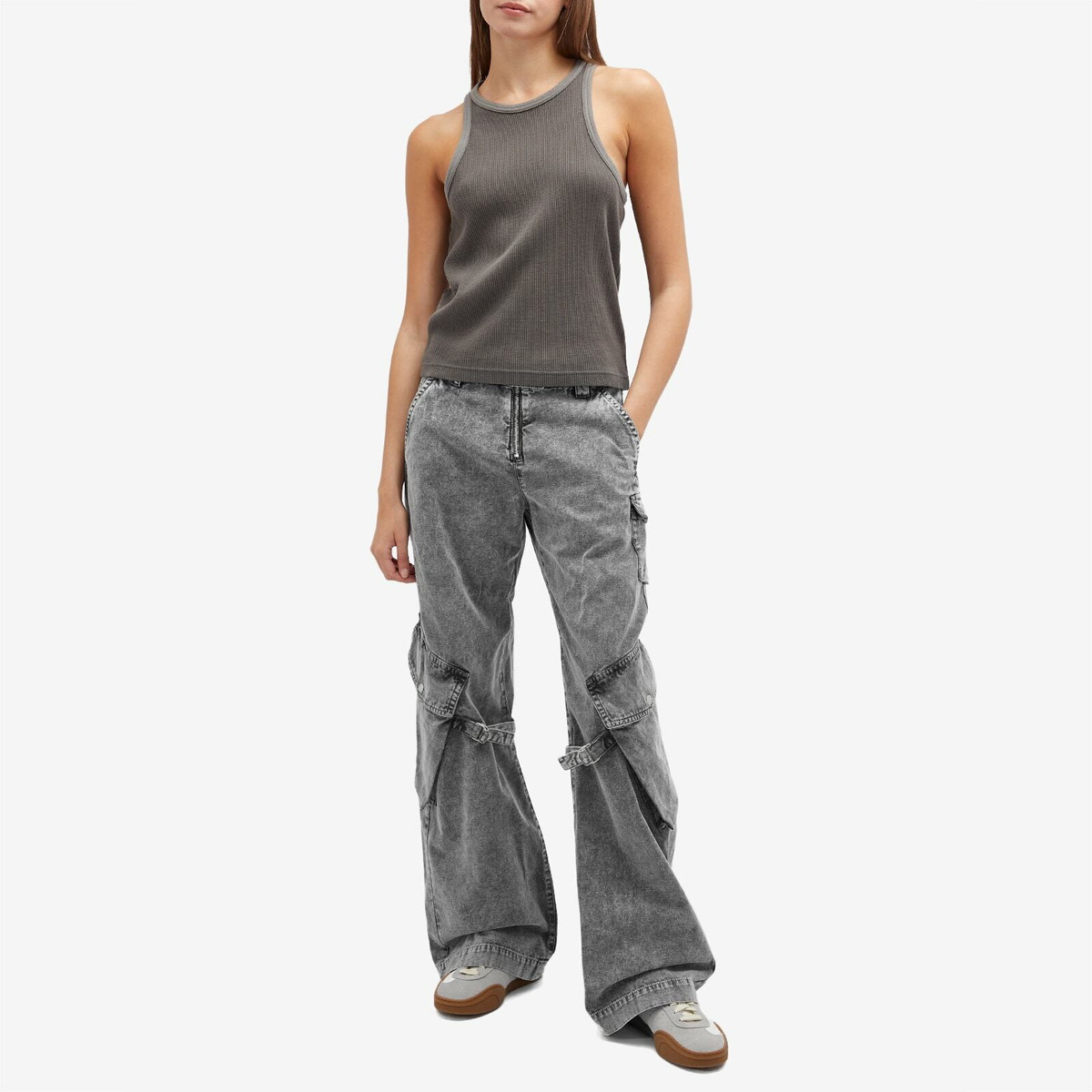 Acne Studios Women's Potinal Canvas Cargo Pant in Washed Anthracite