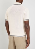 Jacquemus Le Polo Voilier Open-knit Silk and Cotton-blend Polo Shirt Off White