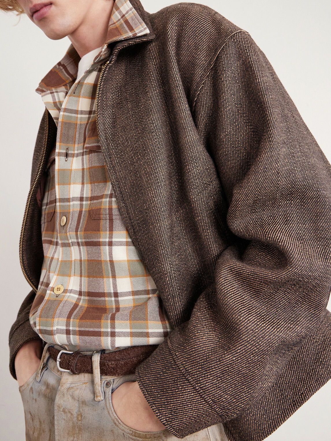 Visvim - Lumber Checked Wool and Linen-Blend Twill Shirt - Brown