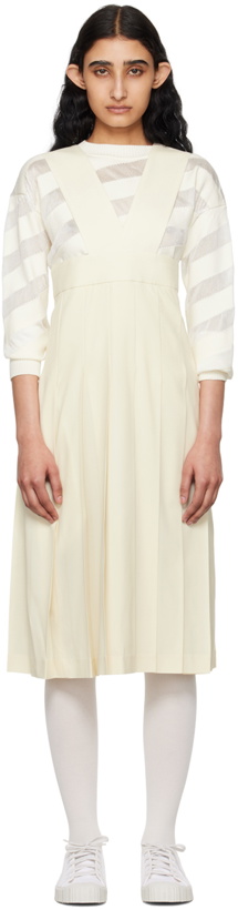 Photo: Comme des Garçons Girl Off-White Pleated Midi Dress