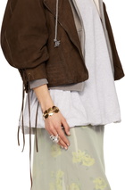 Acne Studios Gold Brass Croco Scale Bracelet