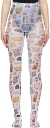 Ashley Williams SSENSE Exclusive White All Over Cats Print Tights