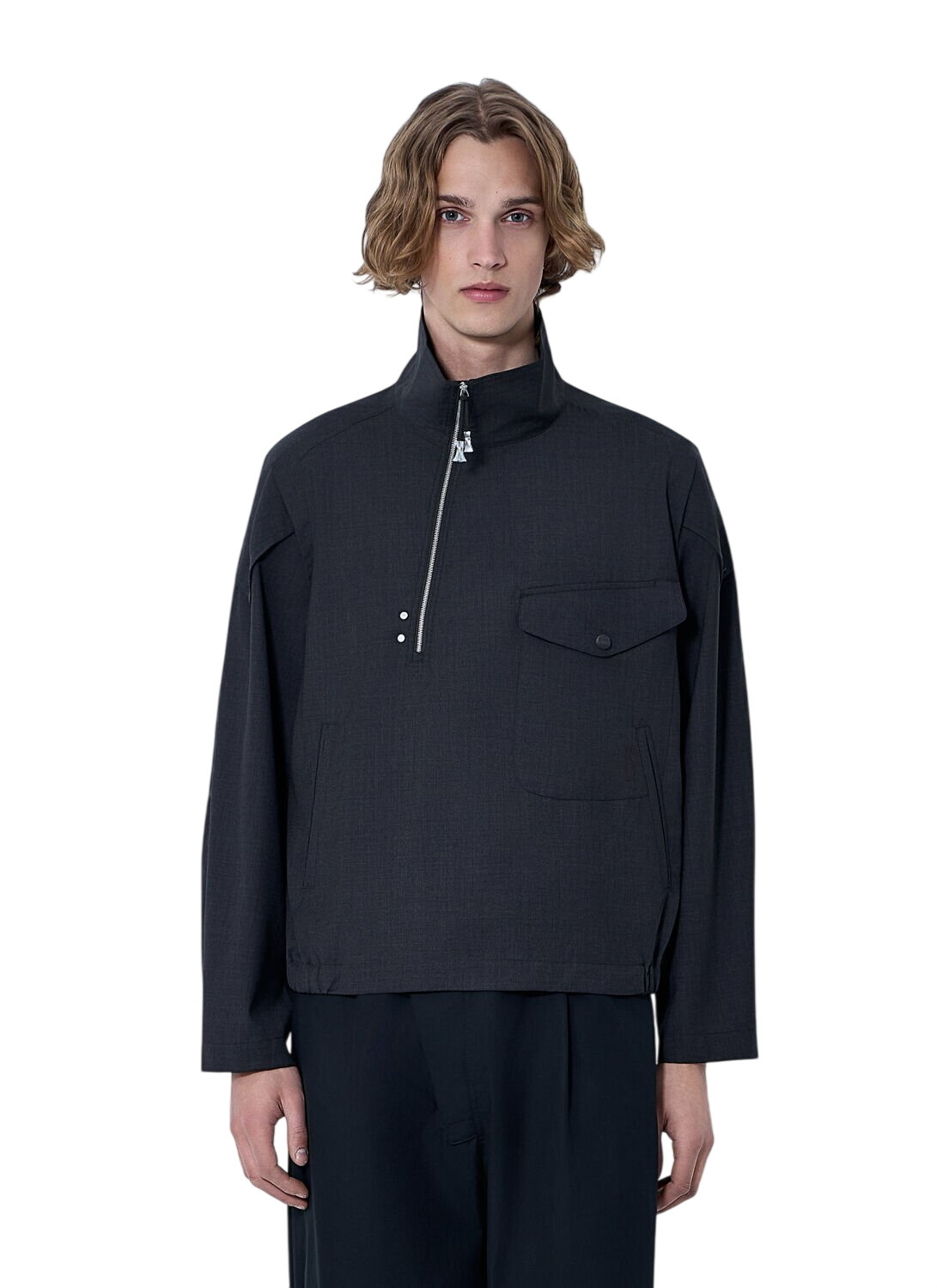 Kiko Kostadinov Navy Mullas Gathered Coat Kiko Kostadinov