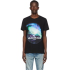 Balmain Black Northern Lights Logo T-shirt