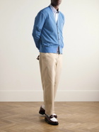 Thom Browne - Logo-Appliquéd Striped Cotton-Piqué Cardigan - Blue