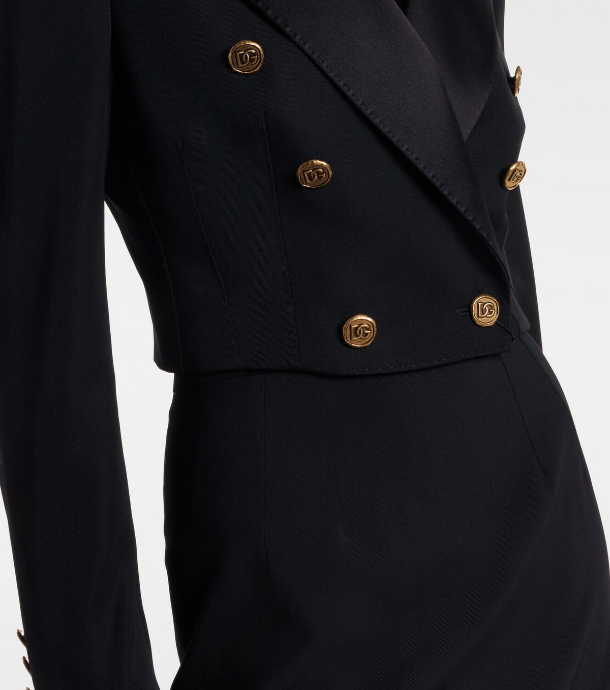 Dolce&Gabbana Cropped wool and silk-blend jacket