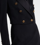 Dolce&Gabbana Cropped wool and silk-blend jacket