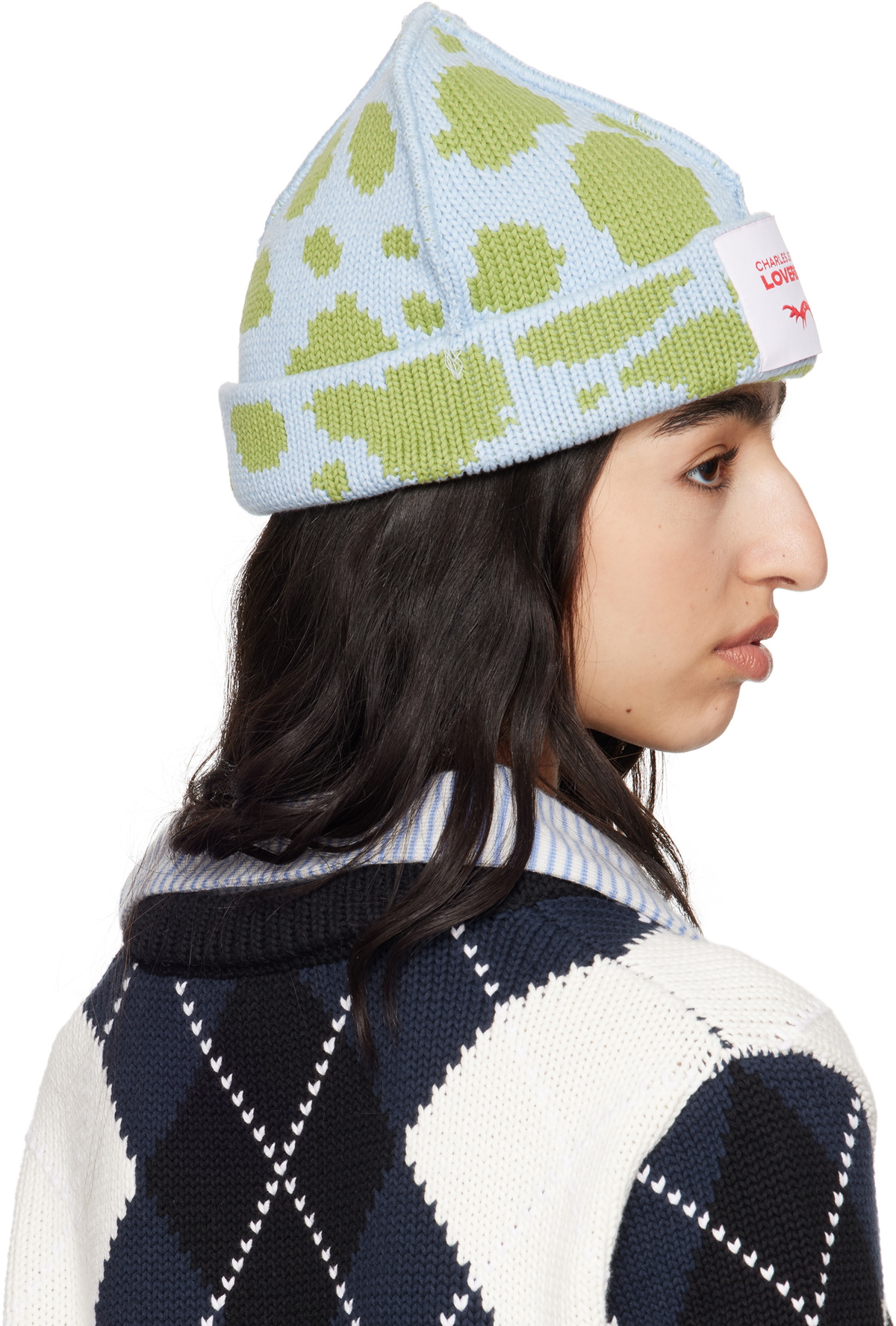 Leopard Pom Pom‎ Beanie W Louis Vuitton patch C209E599-98EB-4584-B6E8-  main image 2