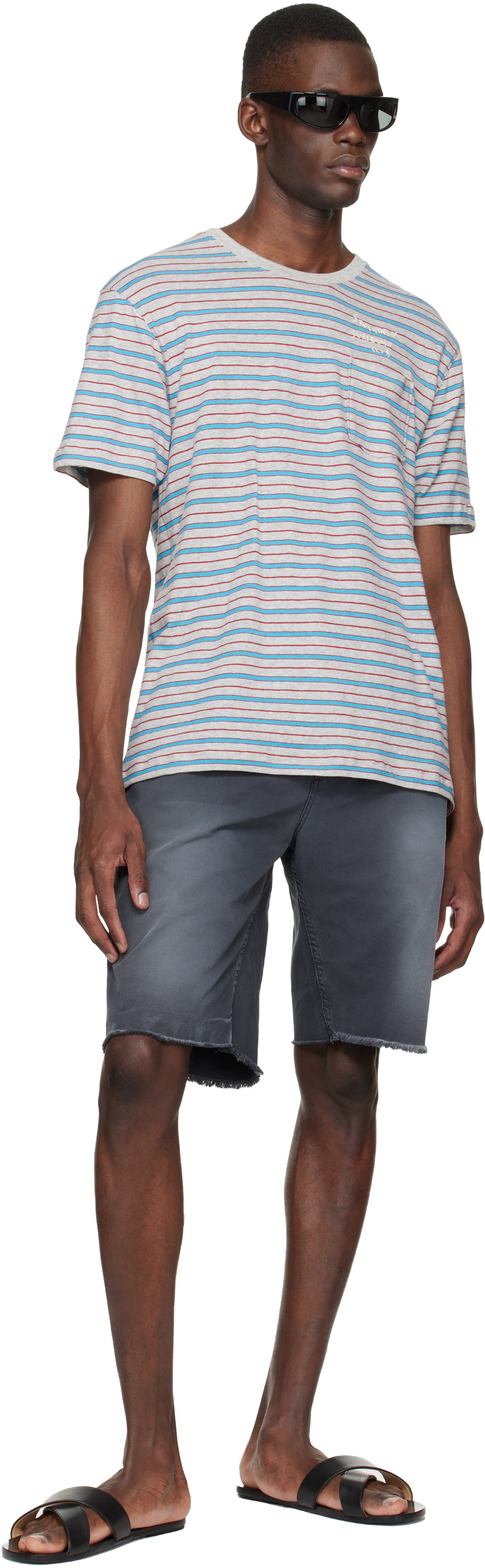 Stockholm (Surfboard) Club Gray & Blue Striped T-shirt