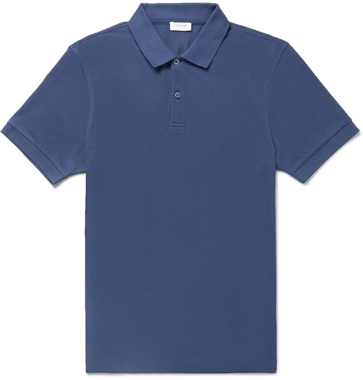 Photo: Sunspel - Pima Cotton-Piqué Polo Shirt - Men - Blue