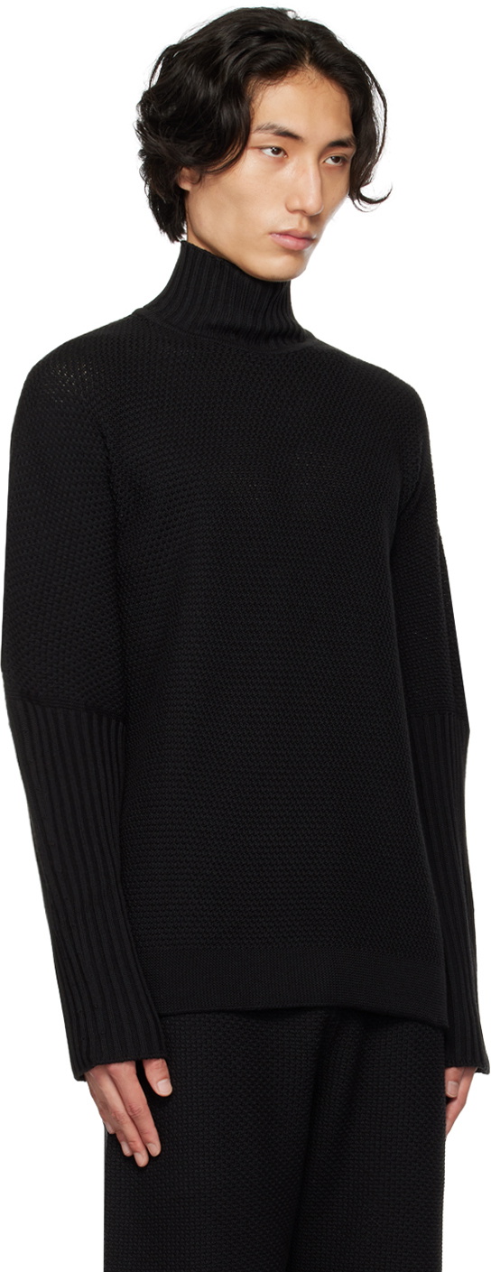 HOMME PLISSÉ ISSEY MIYAKE Black Rustic Turtleneck Homme Plisse