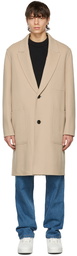 AMI Alexandre Mattiussi Beige Wool Double-Face Splittable Coat