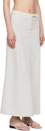 Baserange Off-White & Blue Arthur Denim Maxi Skirt