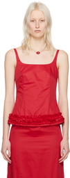 Molly Goddard Red Camille Tank Top