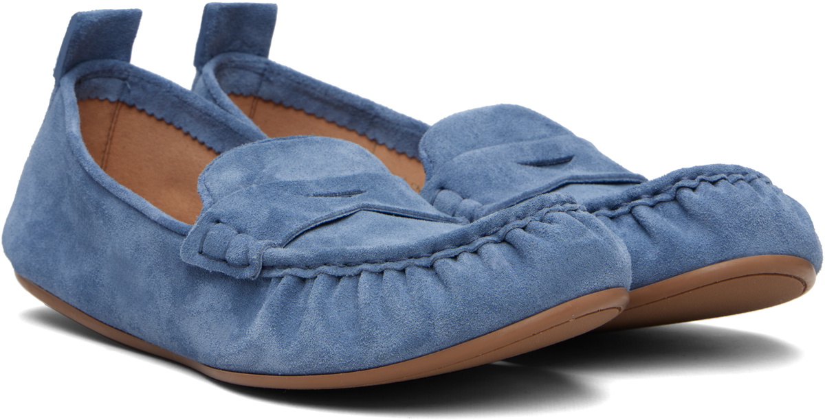 Acne Studios Blue Suede Loafers