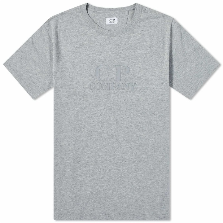 Photo: C.P. Company Men's Embossed Logo T-Shirt in Grey Melange