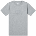 C.P. Company Men's Embossed Logo T-Shirt in Grey Melange