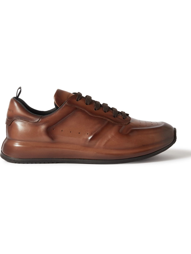 Photo: OFFICINE CREATIVE - Race Lux 1 Glossed Leather Sneakers - Brown