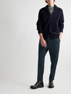 Altea - Tapered Wool-Blend Twill Trousers - Blue